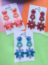 Load image into Gallery viewer, DAISY DANGLES COLOURFUL GLITTER EARRINGS