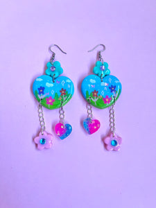 Enchanted garden heart dangles