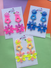 Load image into Gallery viewer, DAISY DANGLES COLOURFUL GLITTER EARRINGS