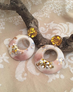 Iridescent Gold Dangle Earrings