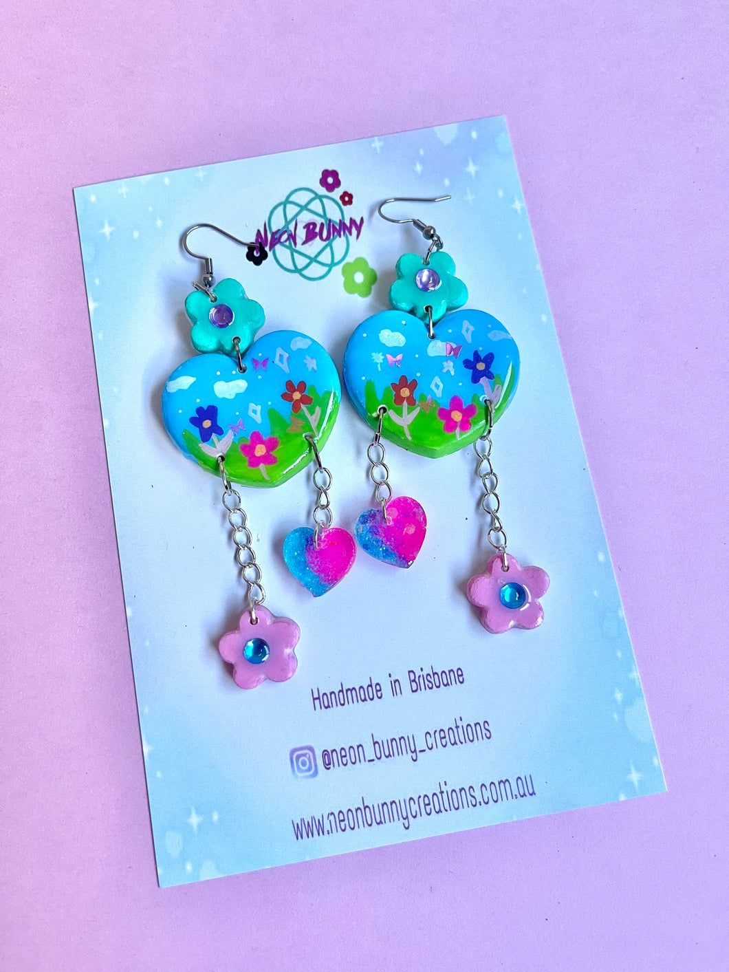 Enchanted garden heart dangles