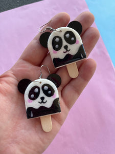 Panda popsicle stud earrings