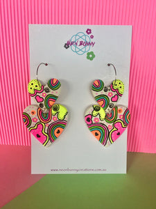 Rainbow Clay Dangles With Tassels
