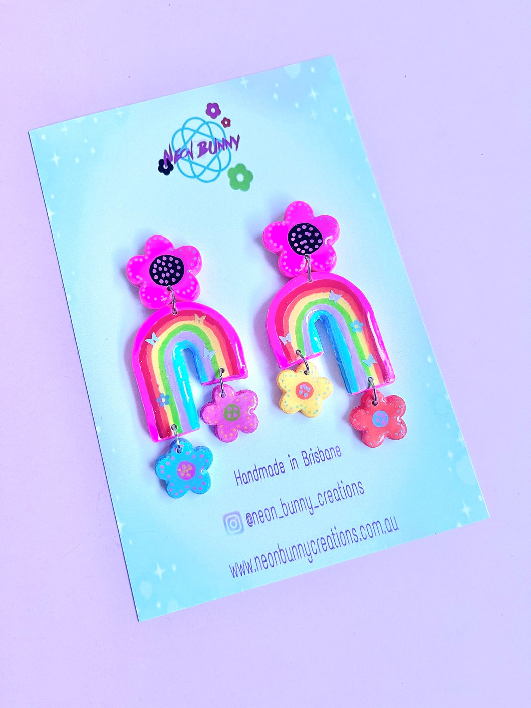 Rainbow daisy dangles
