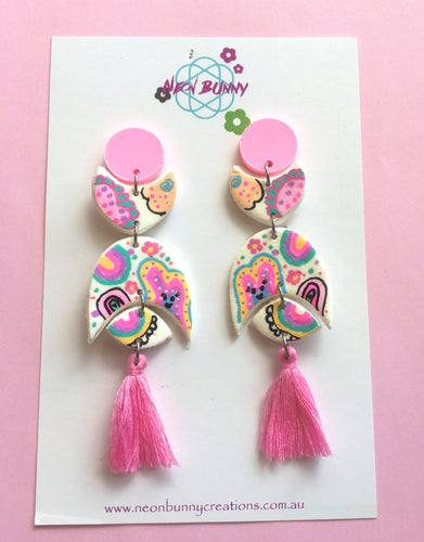 Bunny land Geometric Earrings With Tassels