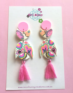 Bunny land Geometric Earrings With Tassels