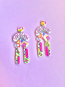 Geometric funky art dangles