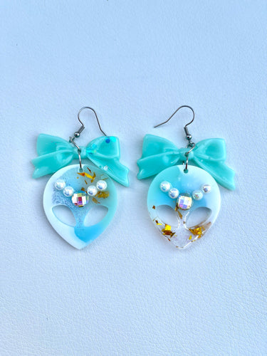 Celestial lagoon crystal mint dangles