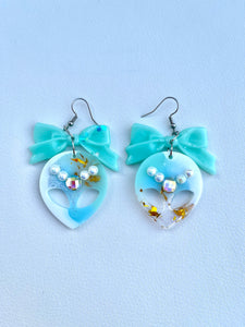 Celestial lagoon crystal mint dangles