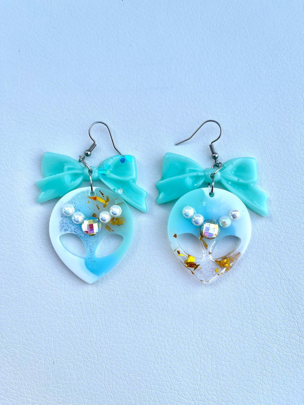 Celestial lagoon crystal mint dangles
