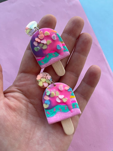 Pink sundae popsicle earrings