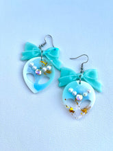 Load image into Gallery viewer, Celestial lagoon crystal mint dangles