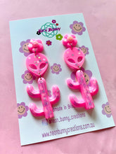 Load image into Gallery viewer, Pink Alien Queen Cactus Dangles