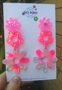Electric pastel pink earrings