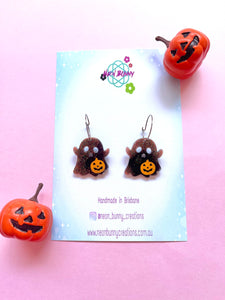 Jack o lantern ghost earrings