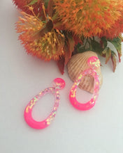 Load image into Gallery viewer, Pink Mermaid Dangle Earrings