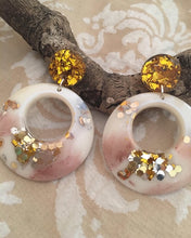 Load image into Gallery viewer, Iridescent Gold Dangle Earrings