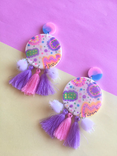 Gypsy bell earrings with tassels