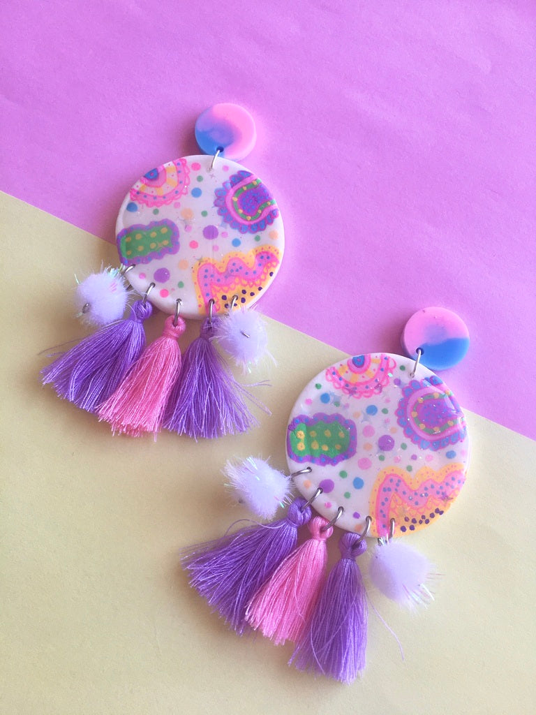 Gypsy bell earrings with tassels