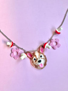 Enchanted fairy steed necklace corgi world statement piece