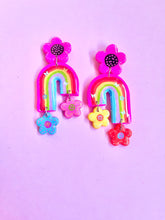 Load image into Gallery viewer, Rainbow daisy dangles