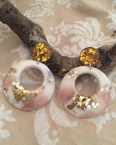 Iridescent Gold Dangle Earrings