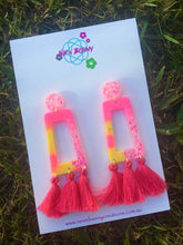Load image into Gallery viewer, Pink Earring Dangles With Tassels