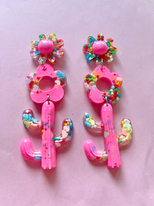 Candy Desert Flower Cactus Dangles