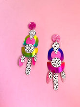 Load image into Gallery viewer, Sunrise geometric drop dangles