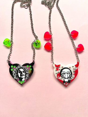 Horror statement necklace bettlejuice or jigsaw
