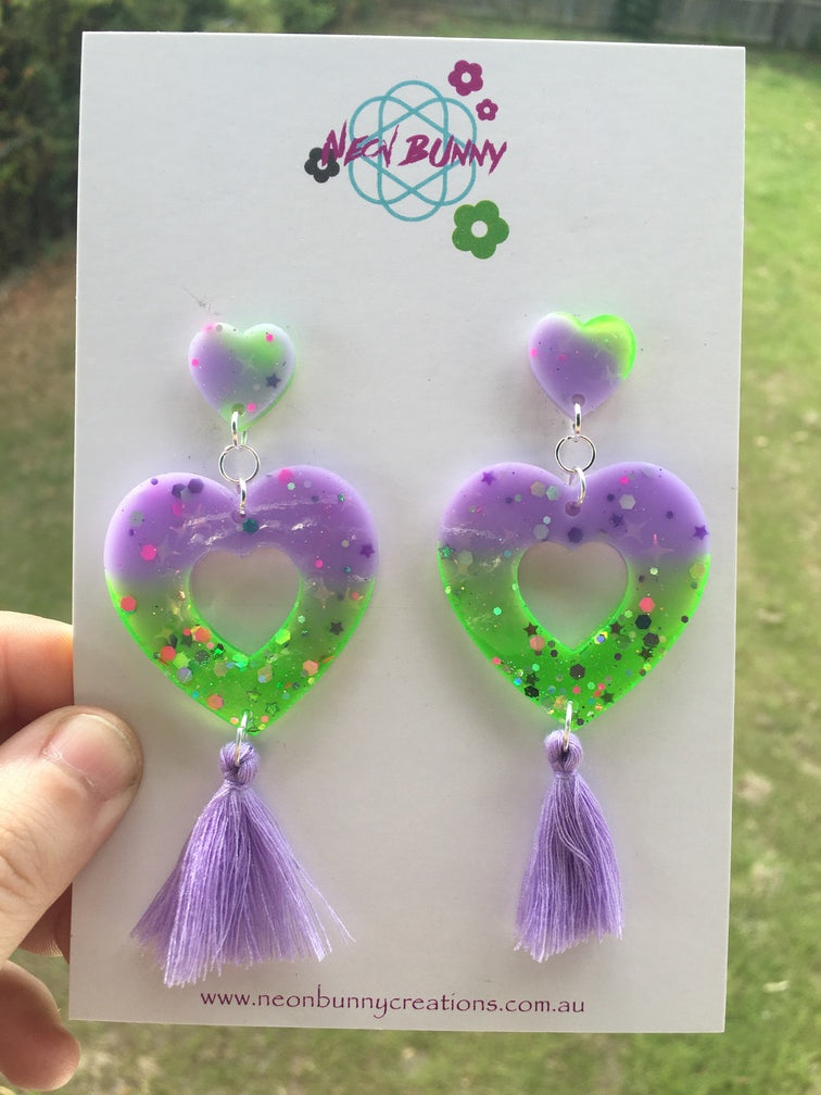 Celestial Heart Dangles With Tassels