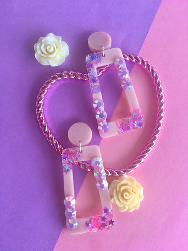 Aurora Lights Pink Dangle Earrings