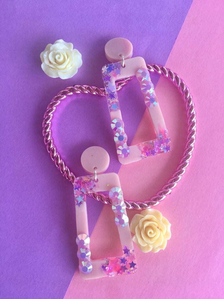 Aurora Lights Pink Dangle Earrings