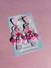 Load image into Gallery viewer, Candy barbie drop dangles with dangly hearts