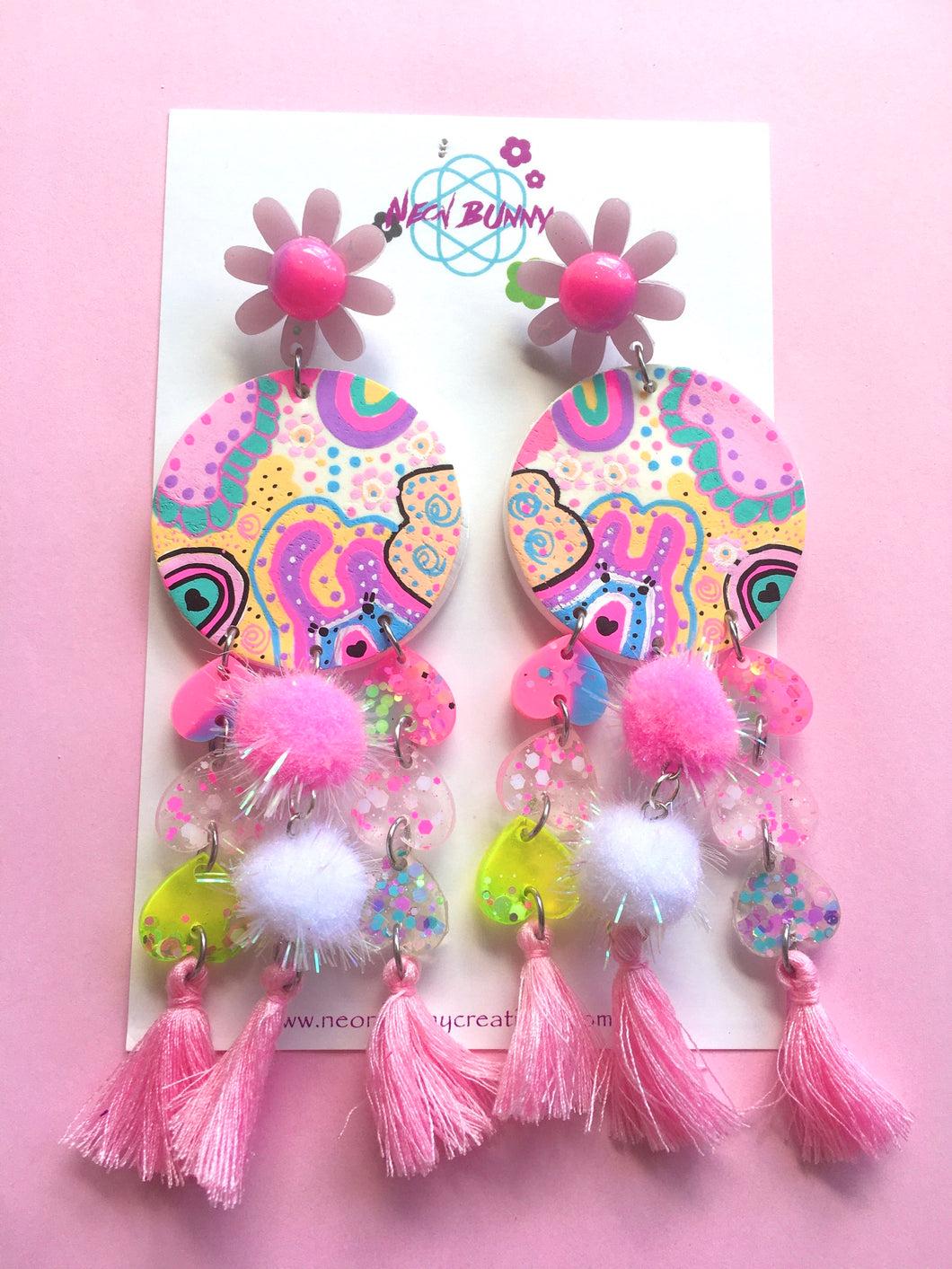 Bunny land Large Statement Earrings