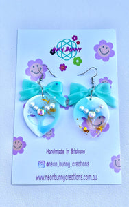 Celestial lagoon crystal mint dangles