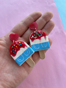 Fire cracker popsicle stud earrings