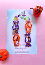 Load image into Gallery viewer, Spooky candy coffin earrings