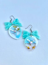 Load image into Gallery viewer, Celestial lagoon crystal mint dangles