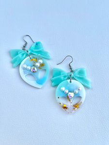 Celestial lagoon crystal mint dangles