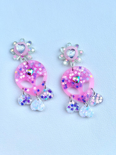 Celestial Alien Queen Statement Dangles