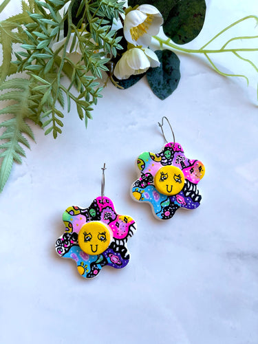 Celestial daisy earrings