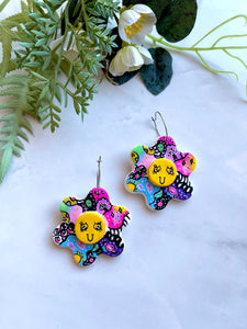 Celestial daisy earrings