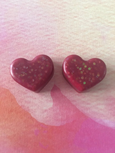 Red Heart Ear Studs